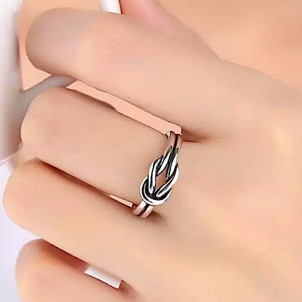 NEW STERLING SILVER ADJUSTABLE KNOT RING